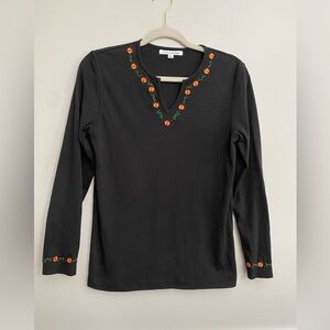 Vintage‎ Embroidered Pumpkin Top